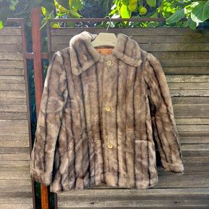 Vintage faux fur jacket with silk lining
